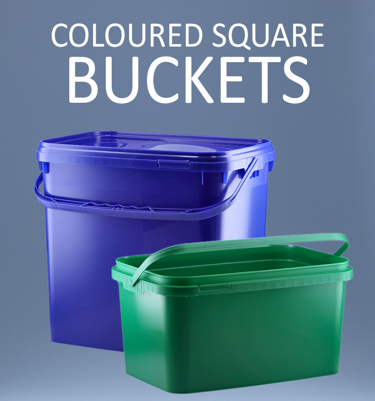 COLOURED SQUARE BUCKETS