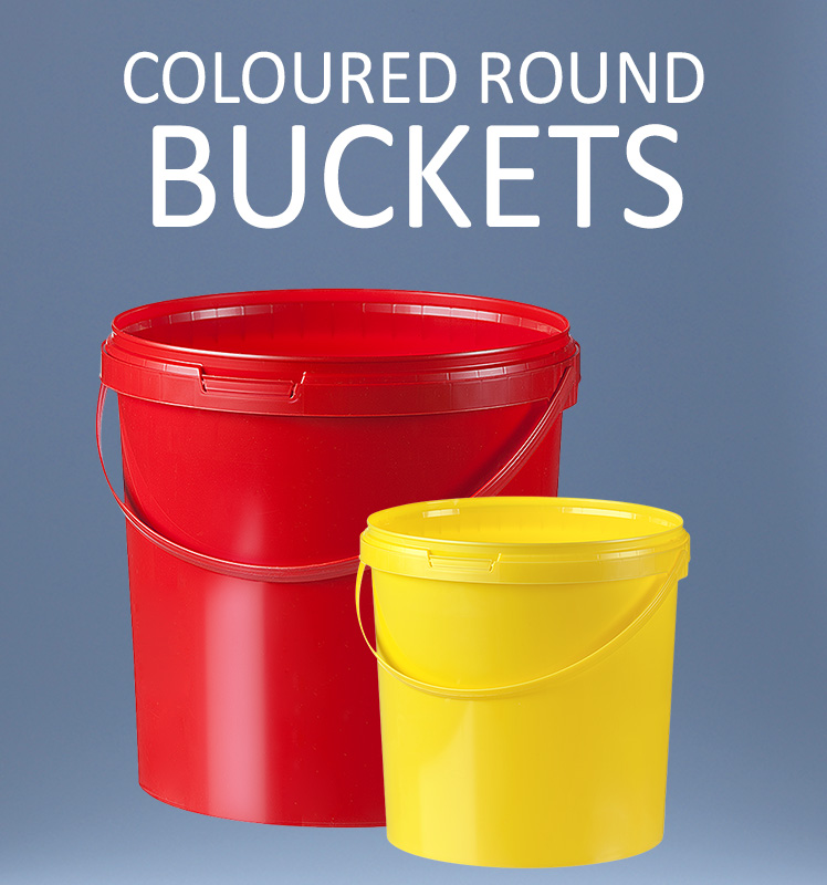 COLOURED ROUND BUCKETS