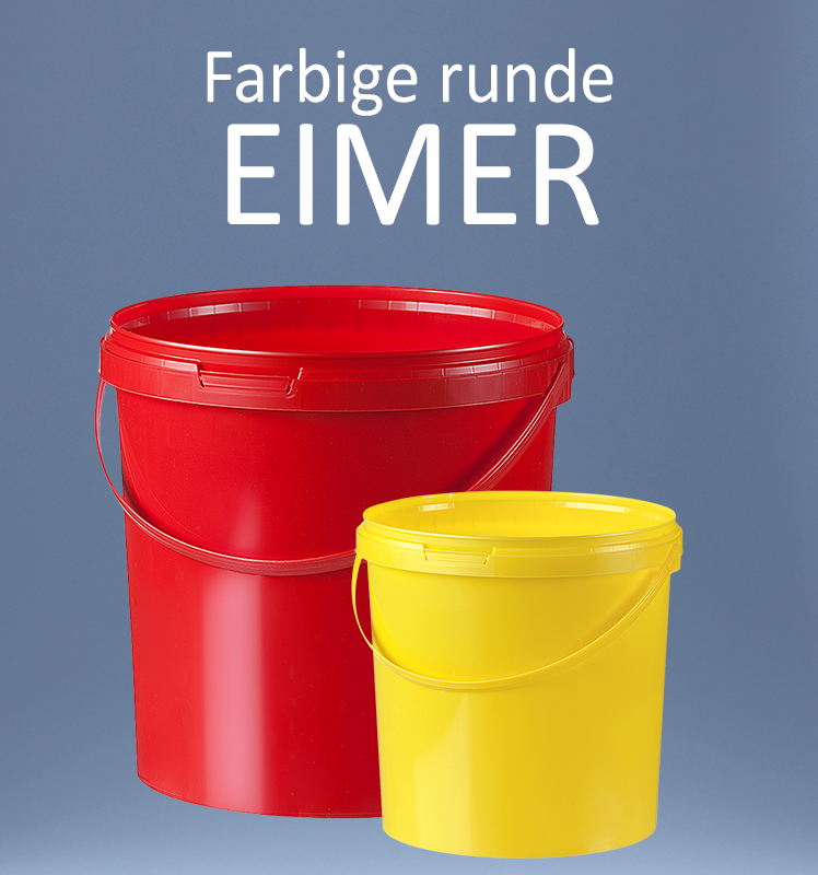 FARBIGE RUNDE EIMER