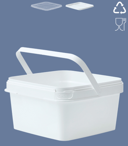 QUADRAT-EIMER 3,2 L / WEISS | Bikapack