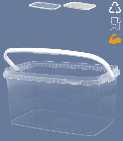 RECHTECK- EIMER 10/12 L HEAVY DUTY / TRANSPARENT | Bikapack