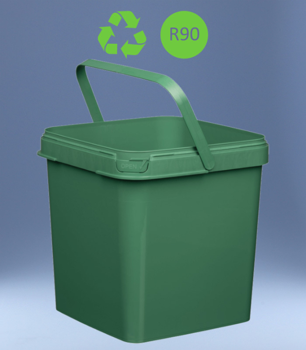 SQUARE-BUCKET 5,9 L RECYBASED / GREEN