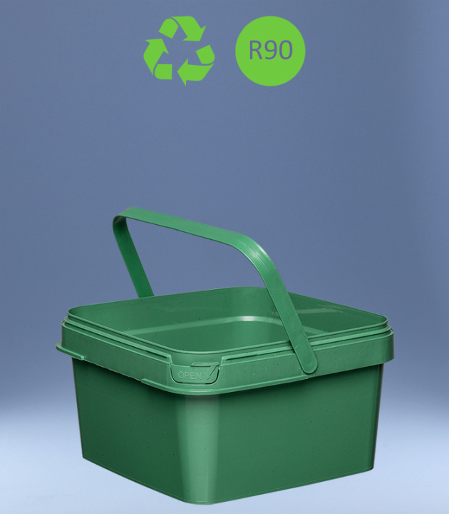SQUARE-BUCKET 3,2 L RECYBASED / GREEN