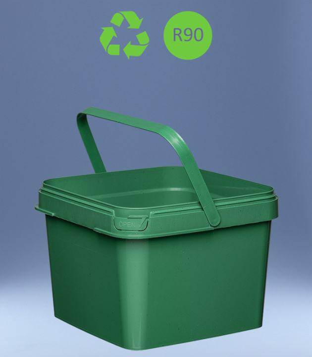 SQUARE-BUCKET 4,2 L RECYBASED / GREEN