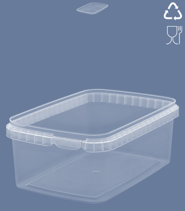 RECTANGULAR-CUP 1.200 ML / 192 x 128 mm / TRANSARENT