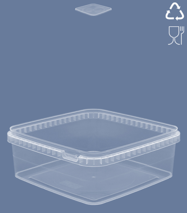 SQUARE-TRAY 2000 ML / 193 x 193 mm / TRANSP.