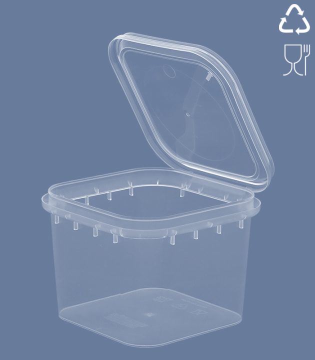 SQUARE-CUP 350 ML / HINGED LID / 90 x 90 mm