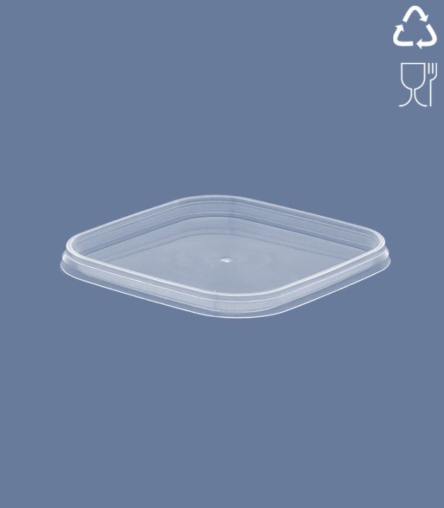 FLAT LID FOR SQUARE-CUP 79 x 79 mm / TRANSP.