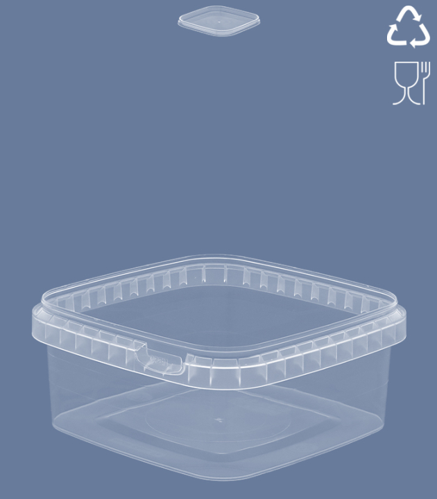 QUADRAT-BECHER 500 ML / 128 x 128 mm / TRANSPARENT