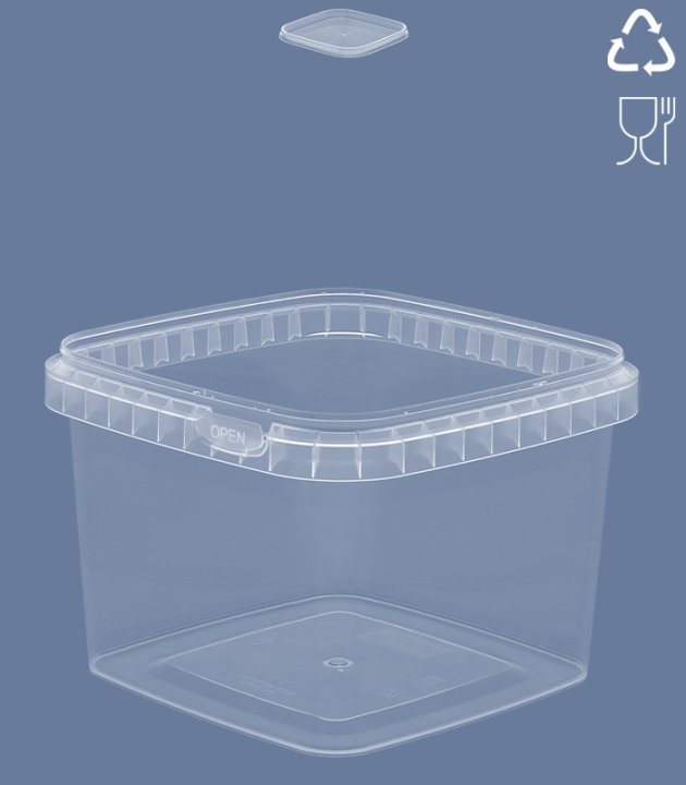 SQUARE-CUP 900 ML / 128 x 128 mm / TRANSP.