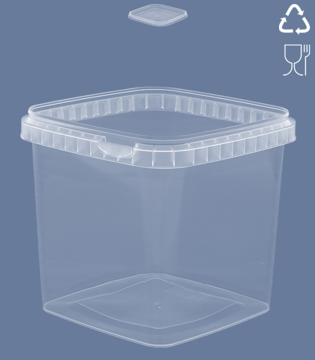 SQUARE-CUP 1.100 ML / 128 x 128 mm / TRANSP.