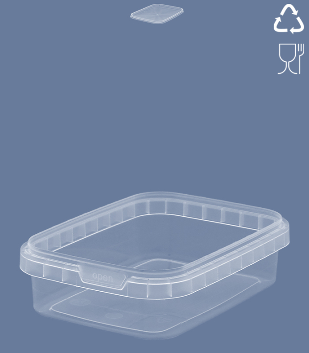 RECTANGULAR-CUP 200 ML / 120 x 88 mm / TRANSP.