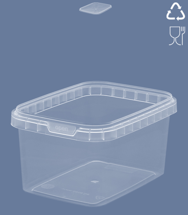 RECTANGULAR-CUP 425 ML / 120 x 88 mm / TRANSP.
