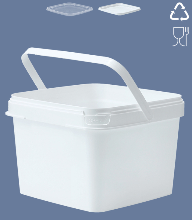 QUADRAT-EIMER 4,2 L / WEISS