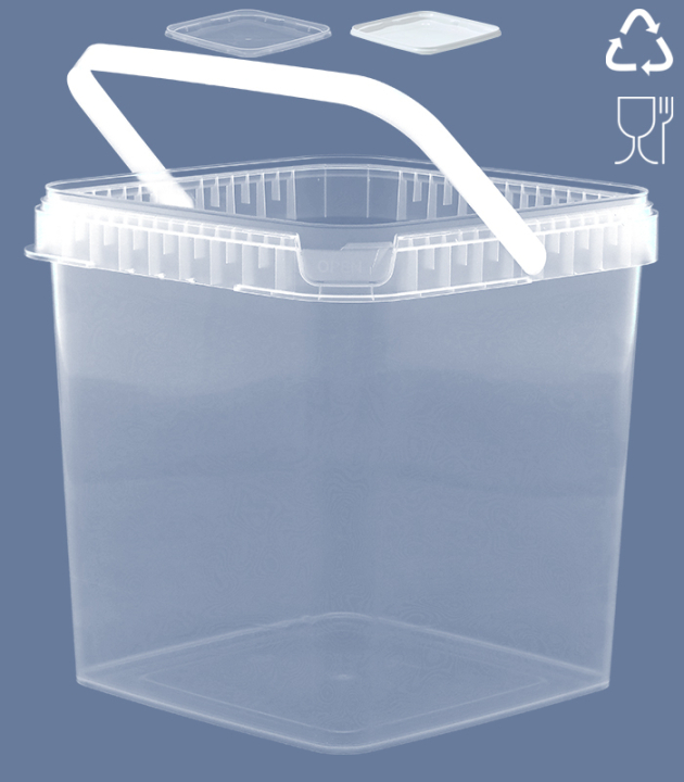 QUADRAT-EIMER 5,9 L / TRANSPARENT