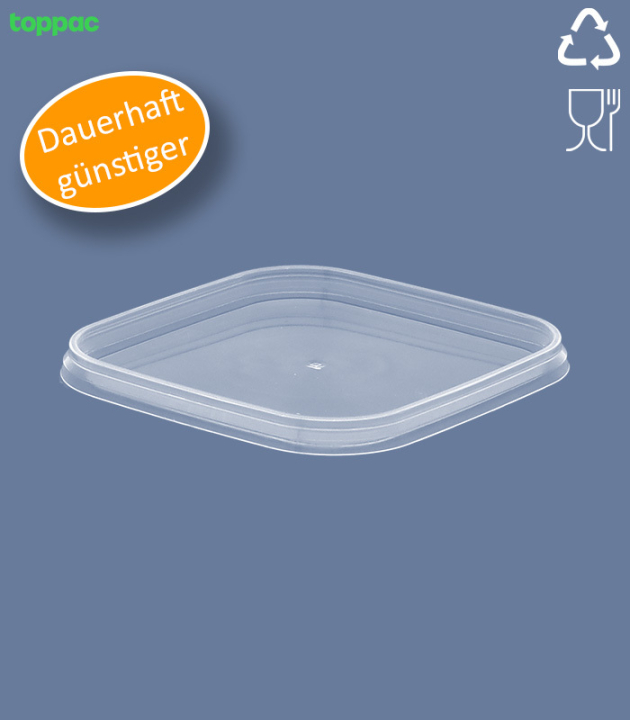 DECKEL ZU QUADRATBECHER 95 x 95 MM / TRANSP.