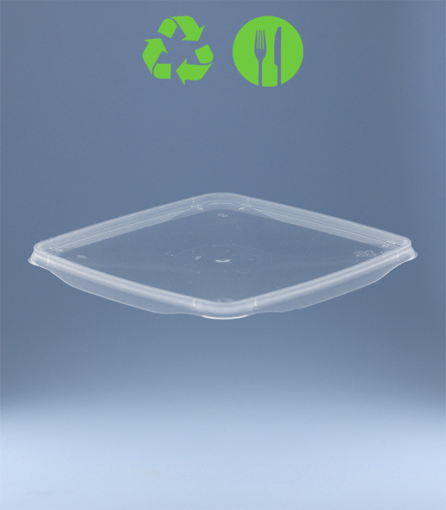LID FOR SQUARE-CUP 130 x 130 mm / TRANSP.