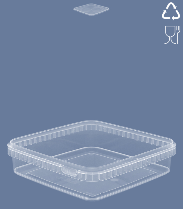 SQUARE-TRAY 1.300 ML / 193 x 193 mm / TRANSP.