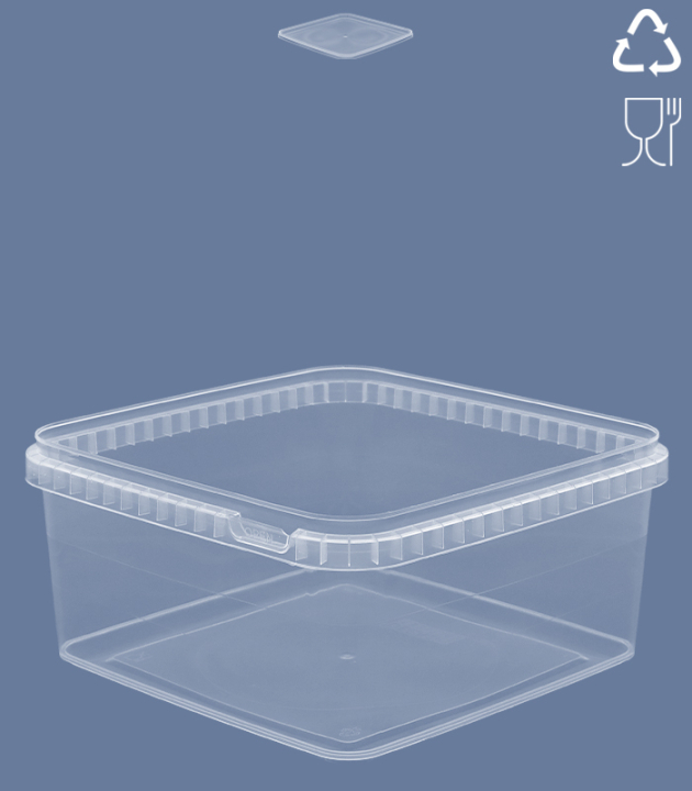 QUADRAT-SCHALE 2500 ML / 193 x 193 mm / TRANSPARENT