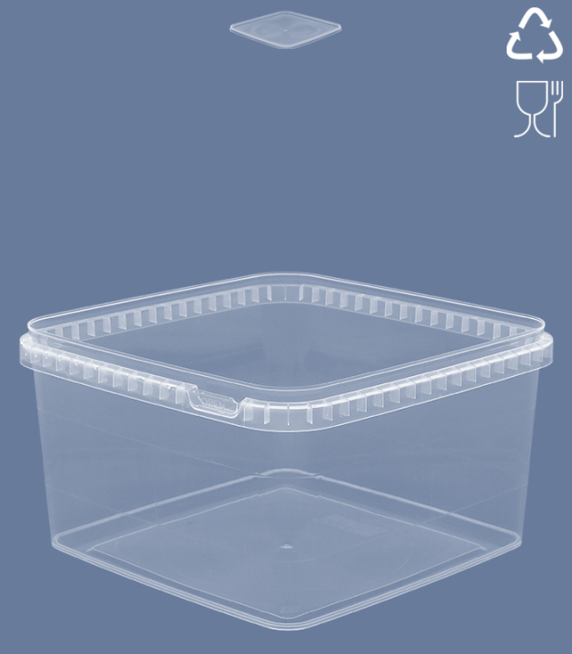 SQUARE-TRAY 3000 ML / 193 x 193 mm / TRANSP.