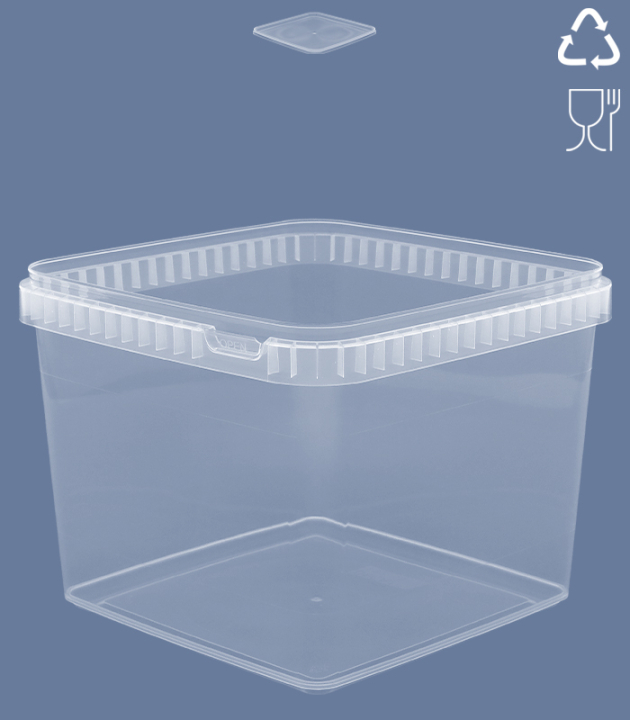 SQUARE-TRAY 4000 ML / 193 x 193 mm / TRANSP.