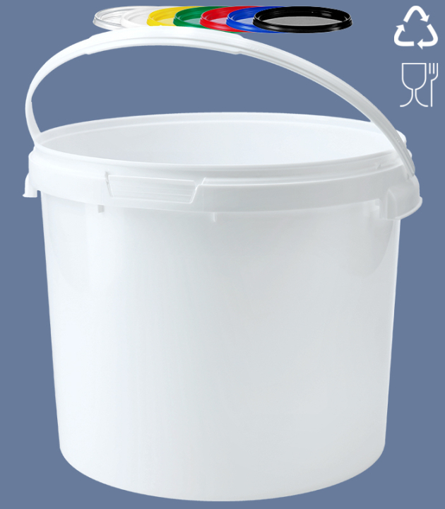 RUND-EIMER 18 L /  WEISS / KUNSTSTOFFBÜGEL