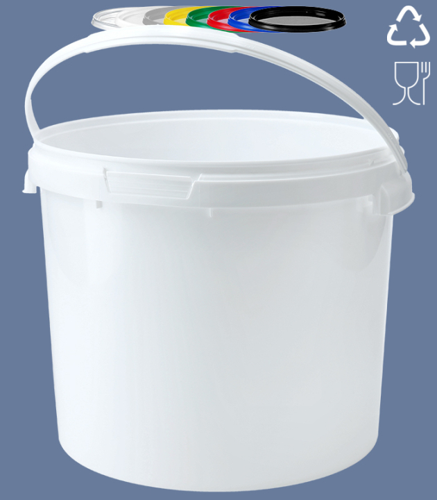ROUND-BUCKET 18 L / WHITE / PLASTIC HANDLE