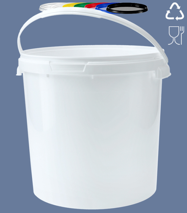 ROUND-BUCKET 20 L PLASTIC HANDLE / WHITE