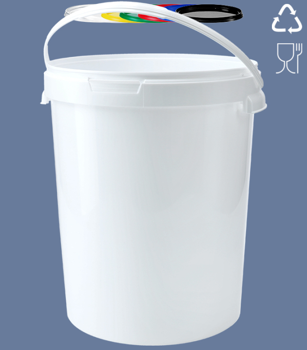 ROUND-BUCKET 25 L PLASTIC HANDLE / WHITE