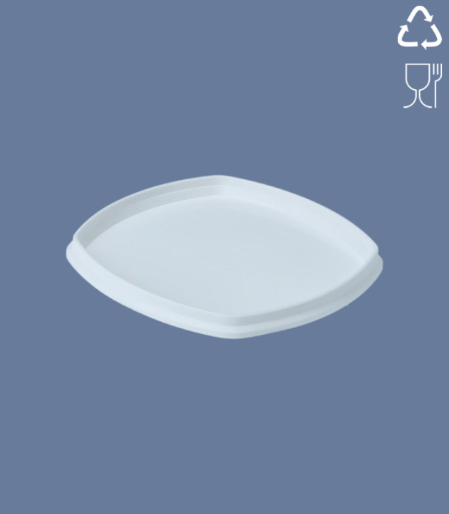 LID FOR ROUND/SQUARE-CUP / 91,1 X 91,1 MM / WHITE