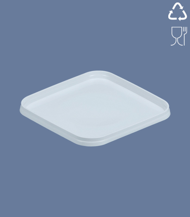 LID FOR SQUARE-CUP / 132 x 132 MM / WHITE