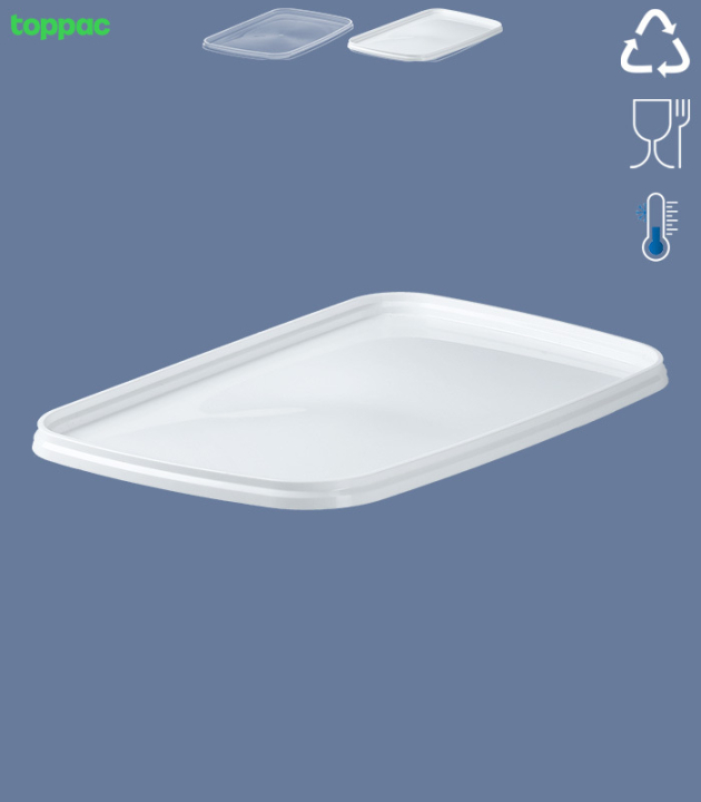 DECKEL ZU RECHTECK-BECHER 192x128 mm / WEISS (TK -18°C)